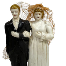 Load image into Gallery viewer, Vintage 40s 50s Bride &amp; Groom Wedding Cake Topper
