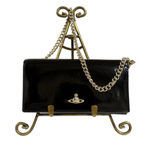 Load image into Gallery viewer, Y2K Vivienne Westwood Black Patent Leather Orb Logo Chain Wallet

