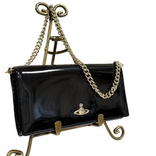 Load image into Gallery viewer, Y2K Vivienne Westwood Black Patent Leather Orb Logo Chain Wallet
