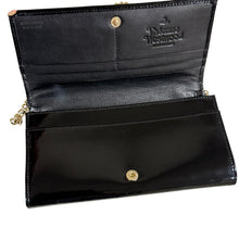 Load image into Gallery viewer, Y2K Vivienne Westwood Black Patent Leather Orb Logo Chain Wallet
