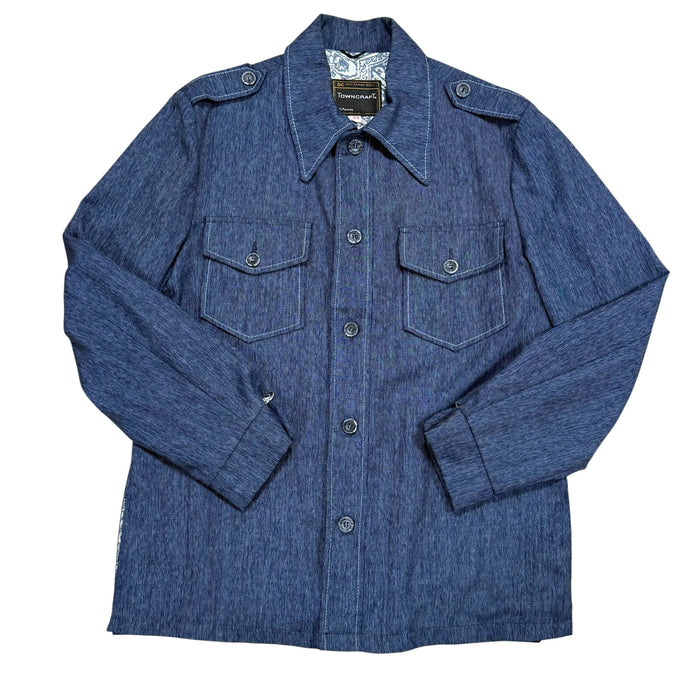 1970s dagger collar towncraft denim workwear shirt jacket size 42