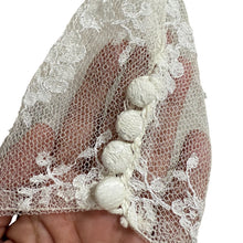 Load image into Gallery viewer, Vintage 50s Ivory Lace Wedding Gown Illusion Neckline
