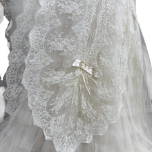 Load image into Gallery viewer, Vintage 50s Ivory Lace Wedding Gown Illusion Neckline

