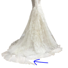 Load image into Gallery viewer, Vintage 50s Ivory Lace Wedding Gown Illusion Neckline
