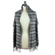 Load image into Gallery viewer, Gray Plaid Casmnk Scarf Super Soft
