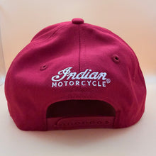 Load image into Gallery viewer, Indian Motorcycle 125th Anniversary Red Script I Logo Baseball Cap Adjustable
