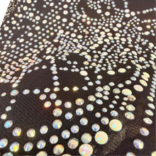 Load image into Gallery viewer, Windsor Black Sheer Mesh Rhinestone Embellished Mock Neck Long Sleeve Top S
