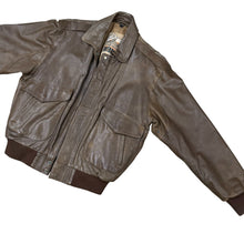 Load image into Gallery viewer, New Zealand Outback VTG 90s Brown Leather Bomber Jacket Medium

