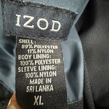 Load image into Gallery viewer, 90s IZOD Crest Logo Windbreaker Jacket Navy Zip Front XL
