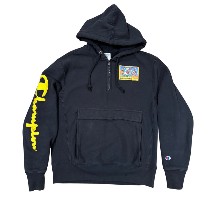 Champion X Nintendo Reverse Weave Super Mario Hoodie Embroidered Size Medium