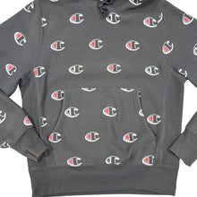 Load image into Gallery viewer, 2010s Champion Reverse Weave All Over C Logo Black Hoodie Small
