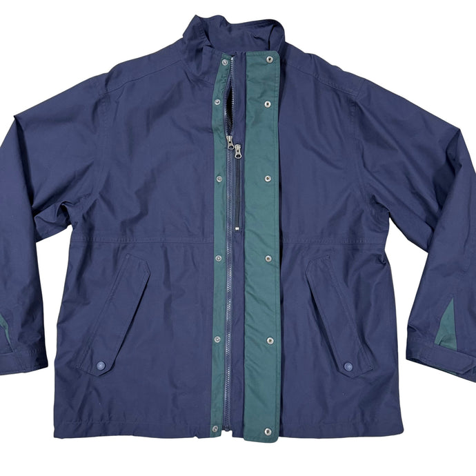 VTG 1990s L.L. Bean Two-Tone Navy/Forest Green Blue Windbreaker Jacket Size L