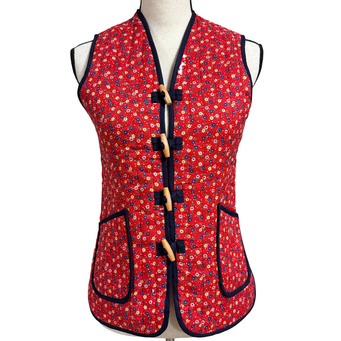 1970s Bohemian Quilted Floral Vest