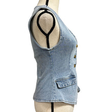 Load image into Gallery viewer, V-Neck Denim Vest Y2K Revival Size Small
