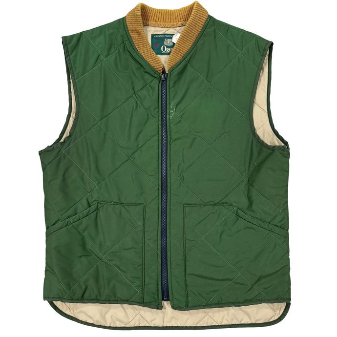 VTG 80s Orvis Quilted Green Vest Made in USA Size Medium