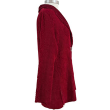 Load image into Gallery viewer, Harve Benard Raspberry Red Crinkle Textured One Button Longline Jacket Size L
