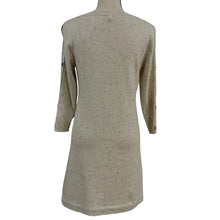Load image into Gallery viewer, Talbots Petite Oatmeal Donegal Fleck Knit Sweater Dress Button Sleeve Size MP
