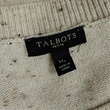 Load image into Gallery viewer, Talbots Petite Oatmeal Donegal Fleck Knit Sweater Dress Button Sleeve Size MP
