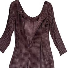 Load image into Gallery viewer, 90s Compagnie Internationale Express Plum Polka Dot Rayon Wide Leg Jumpsuit S
