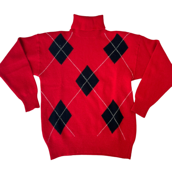 Vintage 90s Orange Knit Turtle Neck Size Medium