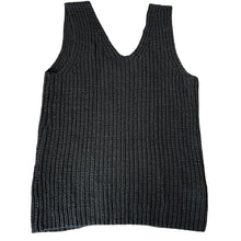Load image into Gallery viewer, Black V-Neck Knit Tank Top Size Small 
