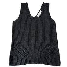 Load image into Gallery viewer, Black V-Neck Knit Tank Top Size Small 
