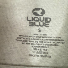 Load image into Gallery viewer, Y2K Liquid Blue White Tiger Graphic Tee  Psychedelic Marble Print Small
