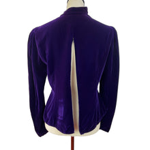 Load image into Gallery viewer, Vintage 50s Purple Velvet Long Sleeve Top Size 36 
