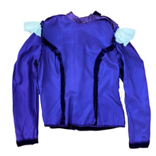 Load image into Gallery viewer, Vintage 50s Purple Velvet Long Sleeve Top Size 36 
