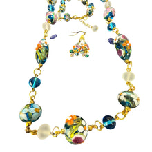 Load image into Gallery viewer, Vintage 1990s Murano Lampwork Glass Demi Parure Necklace Set Made in Italy
