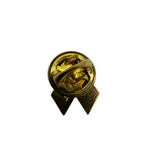 Load image into Gallery viewer, Vintage QAS Red Enamel Gold Tone Lapel Pin Badge Collectible Letter Symbol Brooch
