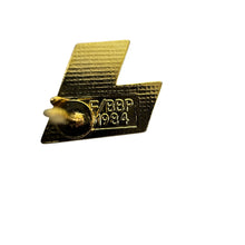 Load image into Gallery viewer, Vintage QAS Red Enamel Gold Tone Lapel Pin Badge Collectible Letter Symbol Brooch
