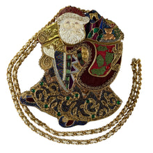 Load image into Gallery viewer, 80s–90s Beaded Santa Crossbody Purse
