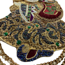 Load image into Gallery viewer, 80s–90s Beaded Santa Crossbody Purse
