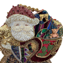 Load image into Gallery viewer, 80s–90s Beaded Santa Crossbody Purse
