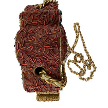 Load image into Gallery viewer, 80s–90s Beaded Santa Crossbody Purse
