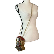 Load image into Gallery viewer, 80s–90s Beaded Santa Crossbody Purse
