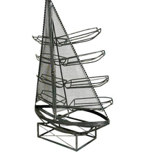Load image into Gallery viewer, Vintage Metal Sailboat Wine Rack Nautical Coastal Decor
