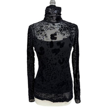 Load image into Gallery viewer, Vintage Black Semi Sheer Turtleneck top Size Small
