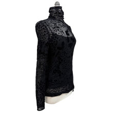 Load image into Gallery viewer, Vintage Black Semi Sheer Turtleneck top Size Small
