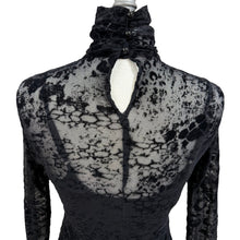 Load image into Gallery viewer, Vintage Black Semi Sheer Turtleneck top Size Small
