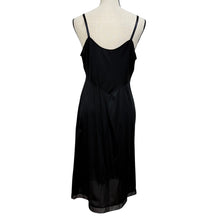 Load image into Gallery viewer, Vintage 60s Vanity Fair Black Nylon Slip Dress Size 36 Made in USA
