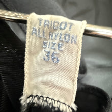 Load image into Gallery viewer, Vintage 60s Vanity Fair Black Nylon Slip Dress Size 36 Made in USA
