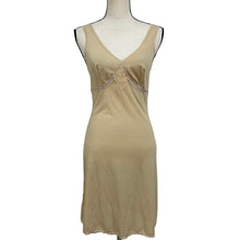 Load image into Gallery viewer, 1980s Italy Beige Nylon Slip Embroidered Floral Detail Size 2

