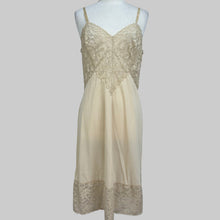 Load image into Gallery viewer, Vanity Fair USA Beige Lace Nylon Slip Dress Size 38
