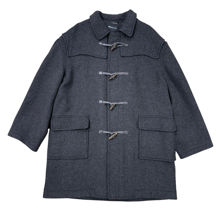 Jones New York Men’s Wool Toggle Coat Charcoal Gray Plaid Lining Size XXL