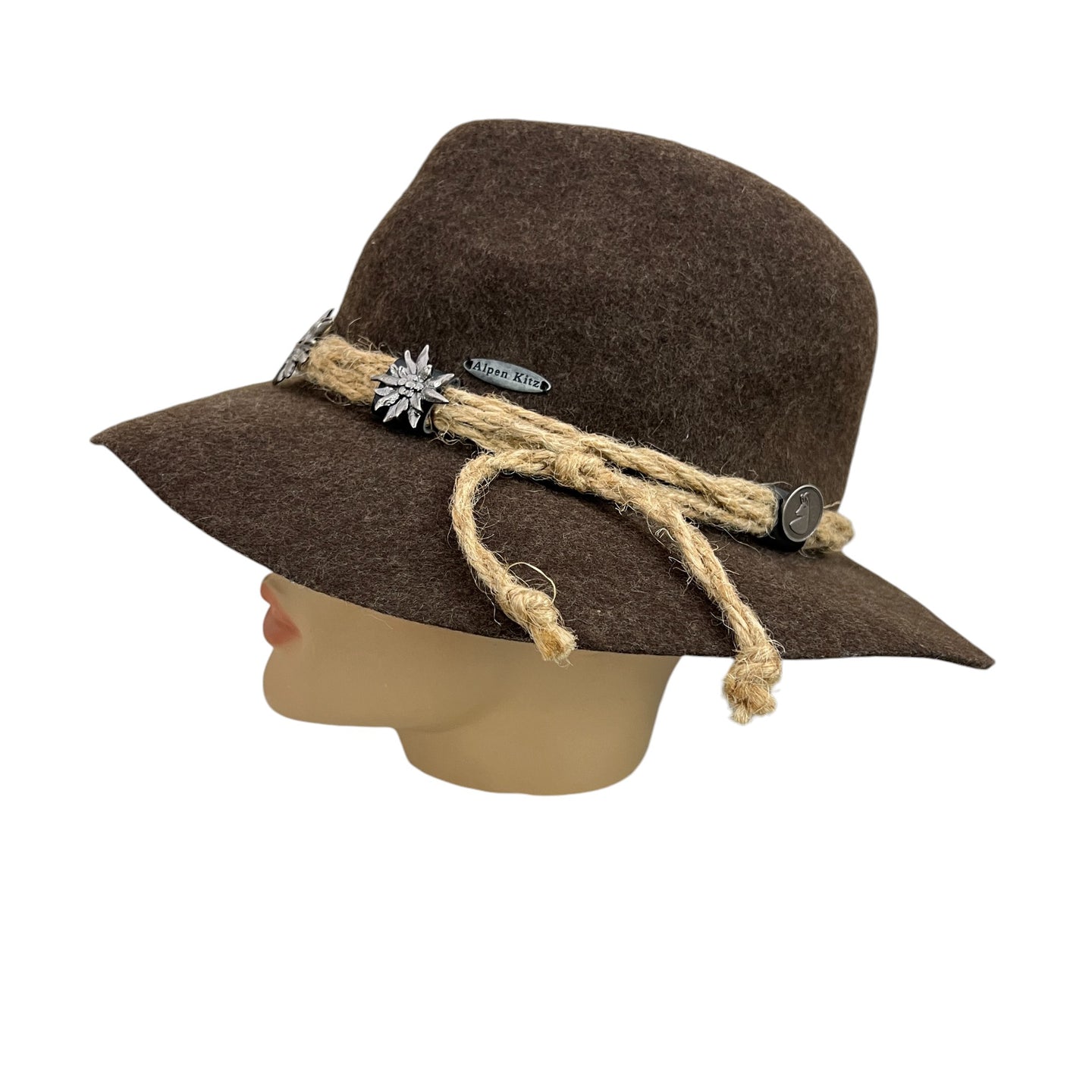 Brown Wool Austrian Fedora Hat Size L European S2 58