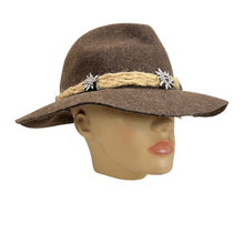 Load image into Gallery viewer, Brown Wool Austrian Fedora Hat Size L European Size Large EUR/58
