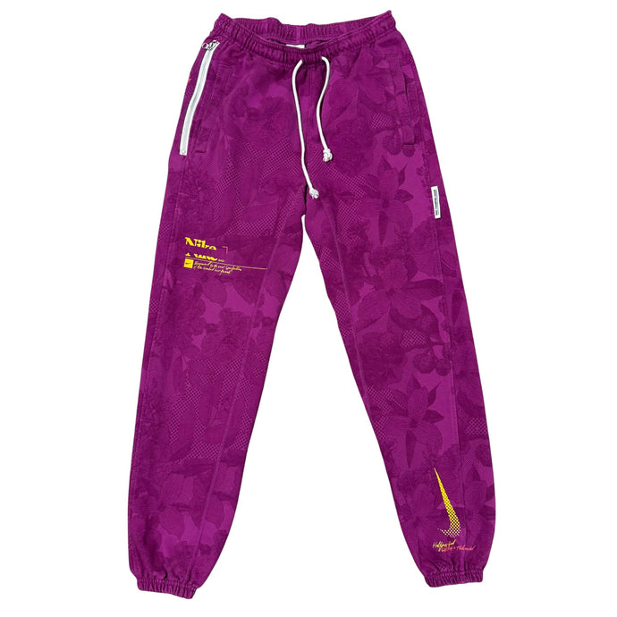 Nike Dri-Fit Standard Issue Floral Sweatpants Purple Joggers Small
