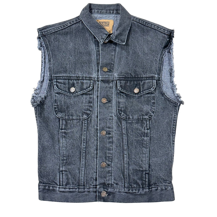 90s GAP Dark Gray sleeveless Denim Vest Grunge Small